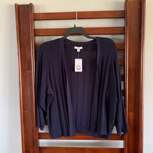 Croft & Barrow loose-knit Navy Cardigan - 1X